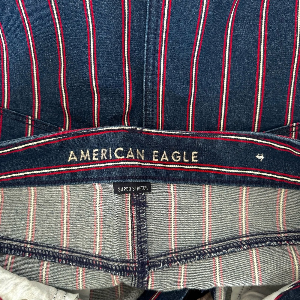 American Eagle Stripe Denim Mini Skirt - Picture 6 of 7